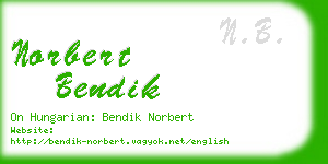 norbert bendik business card